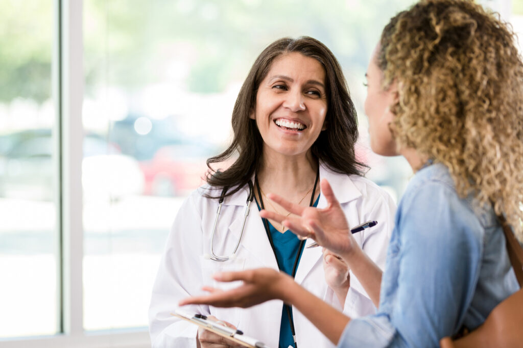 woman talking with doctor about Cocaine Addiction Treatment in Los Angeles